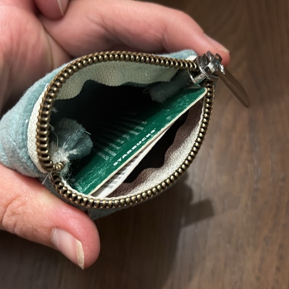 Quilted Blue Velvet Coin Purse and Card holder - Picture 3 of 8